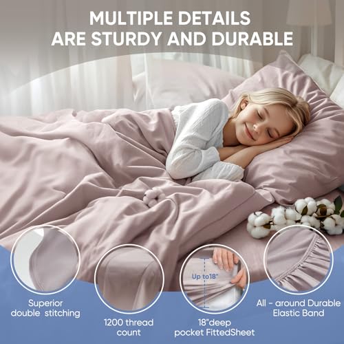 TWK 1200TC Egyptian Cotton Bed Sheets Set King Sand Luxury Hotel Style Deep Pockets