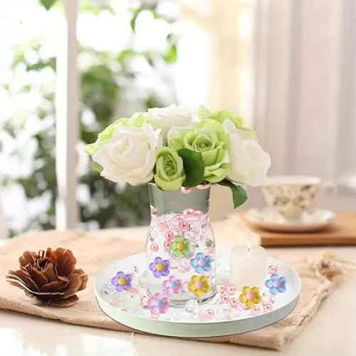 125Pcs Flower Vase Filler Artificial Floral Pearl for Floating Candle Faux Pastel Plastic Beads for DIY Fall Displays Vases Filler Wedding Centerpiece Christmas Decorations (Pastel)