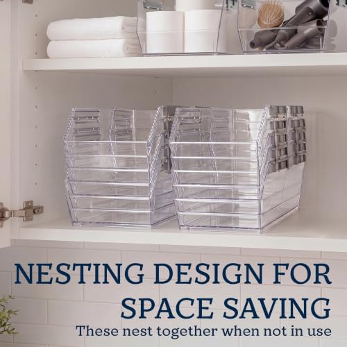 HOMESTEAD 8-Piece Stackable Plastic Storage Bins Set - Large & Small Pantry Organizers