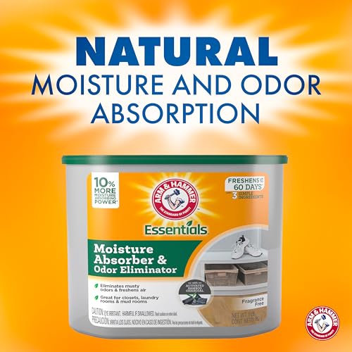 Arm & Hammer Moisture Absorber and Odor Eliminator Tub - Fragrance-Free, 1 lb. - Pack of 3