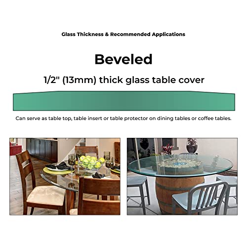 30-Inch Round Tempered Glass Table Top 1/2 Inch Thick Beveled Edge - Fab Glass & Mirror