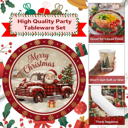 Hiboss Christmas Party Supplies 104 pcs Santa & Snowman Disposable Tableware - Variation 03