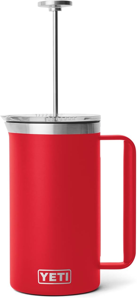 YETI Rambler 34 oz. French Press Coffee Maker - Durable Design in Rescue Red