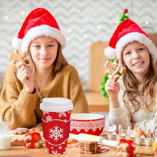 JarThenaAMCS 48 Set Christmas Snowflake Disposable Coffee Cups with