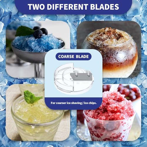 Shave Ice Attachment for Kitchenaid Stand Mixer with 8 Ice Molds - Snow Cone Shaver, Coarse & Fine Blades