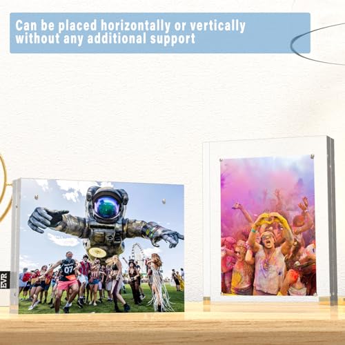 HELPLEX 8.5x11 Acrylic Picture Frames 5 Pack Frameless Double-Sided Magnetic Display, 24mm Thickness