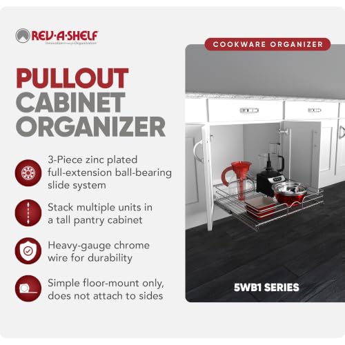 Pullout Drawer Organizer for Kitchen Cabinets - 24 W x 22 D, Single Tier