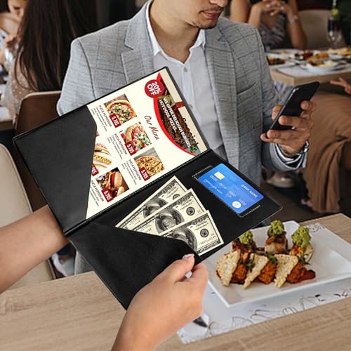 ZENOWICK 20 Pcs Restaurant Check Presenters, Durable Waterproof Server Books
