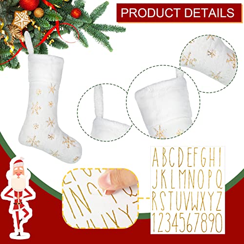 6 Pack Christmas Burlap Stockings 18 Inch White Gold Holiday Decor