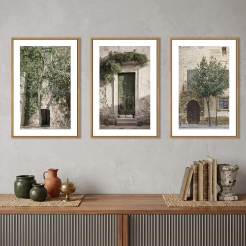 Vintage Italy City Landscape Wall Art Set - 16x24 Inches, Framed Canvas
