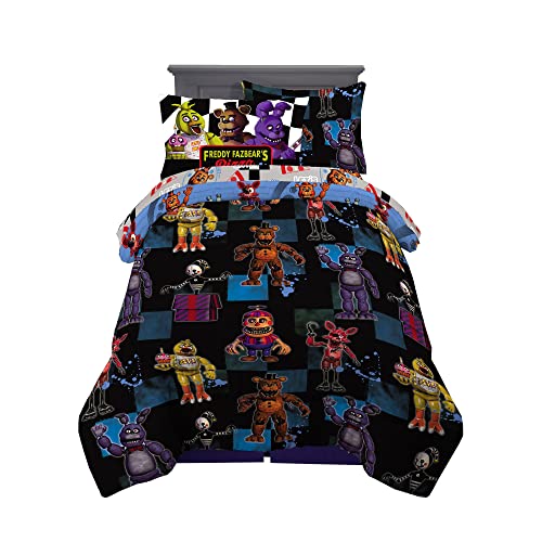 Franco Kids FNAF Twin Comforter Bedding Set - Super Soft, 5 Piece