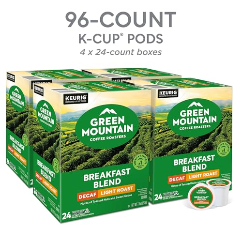Decaf Breakfast Blend Coffee Pods - Green Mountain, 24 Count Pack of 4