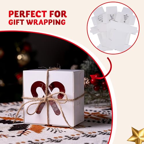 JOYIN White Christmas Cookie Gift Boxes - 36 Pack, 4x4x2.5 Inches, Holiday Bakery Treat Packaging