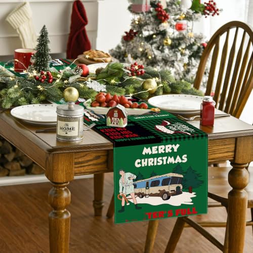 Green 13x108 Inch Christmas Table Runner - New Year Xmas Party Decor