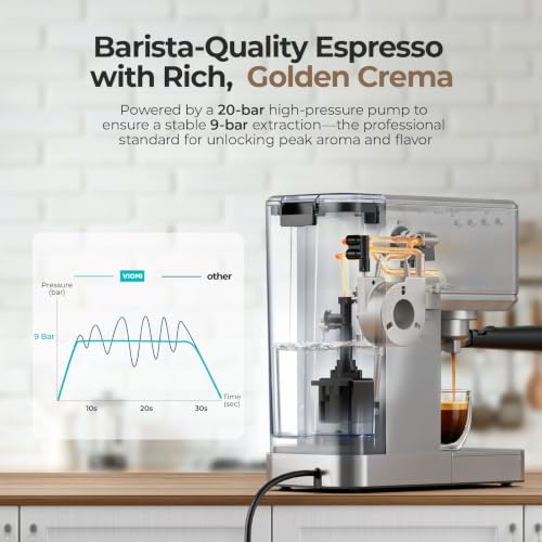 VIOMI T1A Espresso Machine with Milk Frother Button - Cold Brew & Hot Coffee