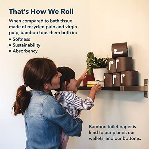 Reel 3-Ply Bamboo Toilet Paper - 24 Rolls, 300 Sheets Each, Eco-Friendly, Septic Safe