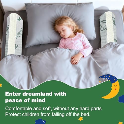 Baby Bed Bumpers for Toddlers - Basic 2 Pack, Soft Foam Bed Rails, Fits All Bed Sizes