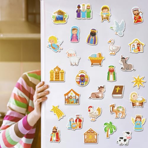 Copkim Christian Diamond Art Magnet Kit Jesus - 30 Refrigerator Magnets