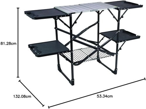 GCI Outdoor Slim-Fold Cook Station - Portable Folding Kitchen Table with Heat Resistant Top & Storage Rack for Camping