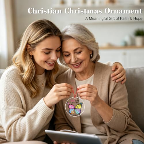 D4DREAM Christian Gifts for Women - God Says You Are Butterfly Ornament (Religious-butterfly Colorful)