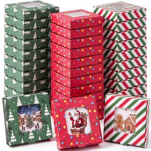 36 Pcs Christmas Sublimation Ornament Gift Boxes with Viewing Windows