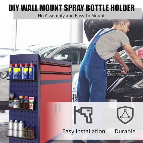 Black 8-Pack Wall-Mounted Spray Bottle & Aerosol Can Organizer Rack