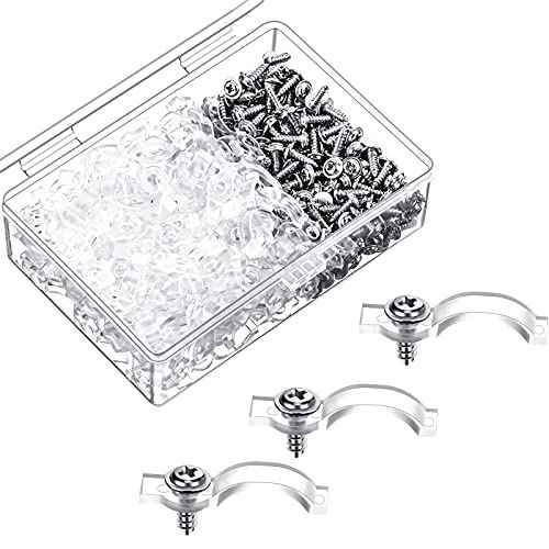 100 Pack Christmas LED Strip Light Mounting Brackets Fixing Clips One Side LED Light Clamps with Screws for 10 mm Wide