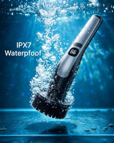 Electric Spin Scrubber Cordless Cleaning Brush with Long Handle - Dark Blue
