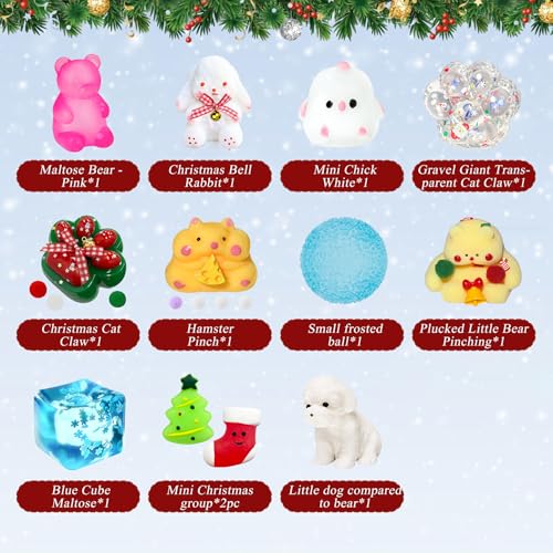 Squishy Advent Calendar 2026 with 24 Surprise Toys – Fidget Christmas Countdown