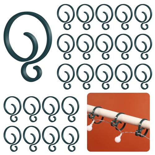 Christmas Light Clips for Banister Christmas Banister Clips Holiday Garland Hanger Hooks for Stockings String Lights Indoor Outdoor Decorations Stair Railing Fence Deck (Green, 16 PCS)