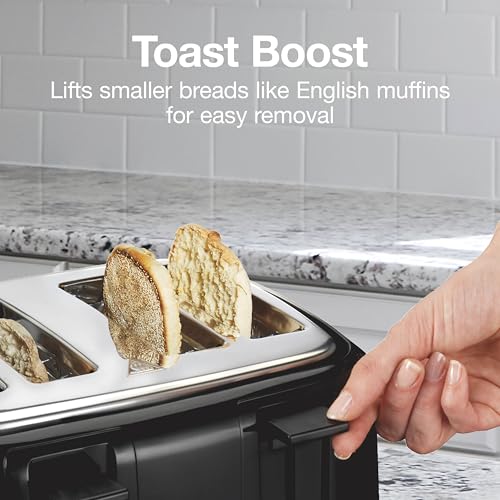 Proctor Silex 4-Slice Toaster Black with Extra Wide Bagel Slots