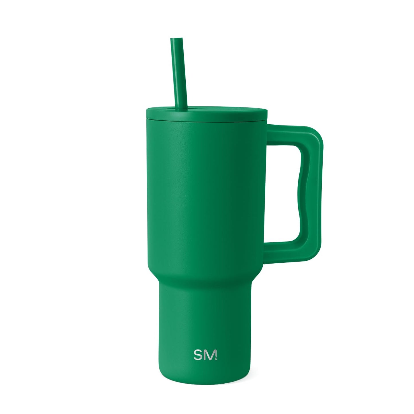 Simple Modern 30 oz Trek Tumbler with Handle and Straw Lid | Cup Holder Friendly Insulated Stainless Steel Travel Mug | Kelly Green