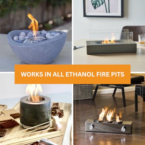 Roundfire Premium Bioethanol Fuel 6 x 1 Liter for Fireplaces Stoves and Burners - 6 Quart Pack