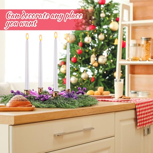 Potchen Classic Christmas Advent Wreath Ring Candleholder 22 Inch Purple Ribbon DIY Decor