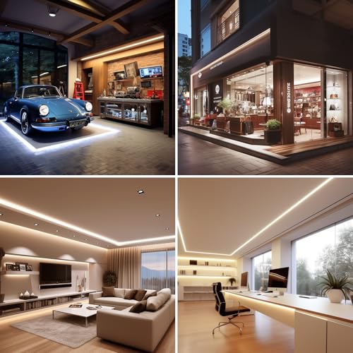 Outdoor Waterproof COB LED Strip Lights 65.6ft with Power Supply - Warm White, IP65