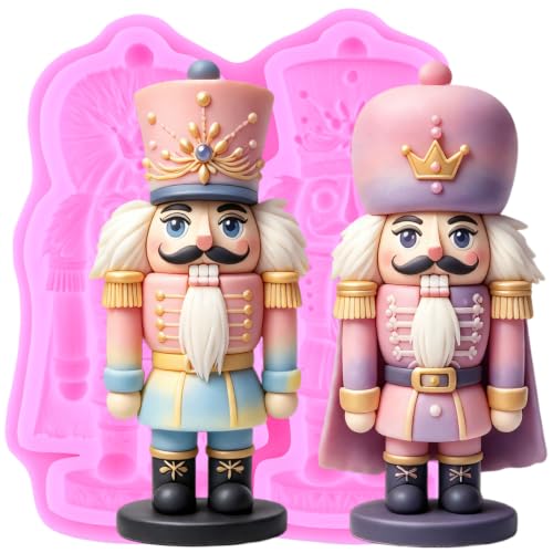 Nutcracker Silicone Mold 3D Christmas Soldier Fondant Mold - Style L