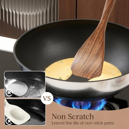 10-Piece Teak Wooden Cooking Utensil Set - Non-Toxic, Durable & Easy to Clean