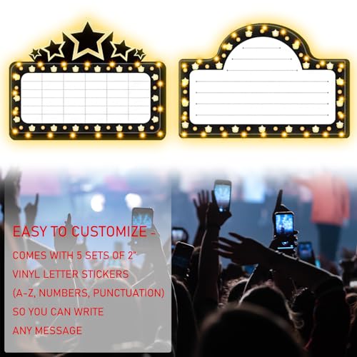 Lighted Wedding Bottle Service Signs Prop with Letter Stickers - Style 1 / Black