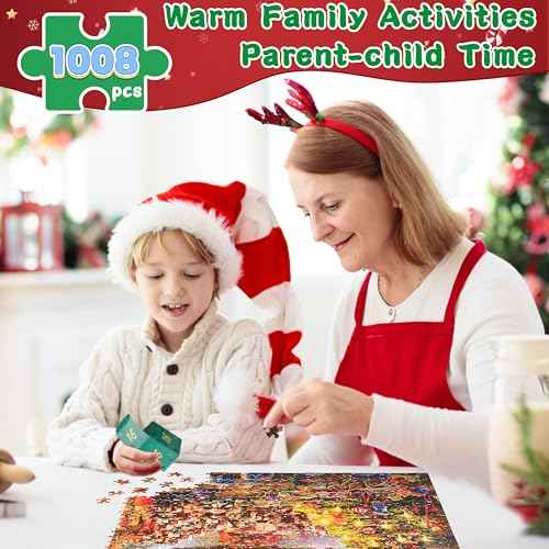 Advent Calendar 2025 Christmas Puzzle - Santa's Workshop, 1008 Pieces 24 Days of Christmas Countdown Advent Calendar Puzzle, Christmas Decor Ideas Jigsaw Puzzles for Adults Kids