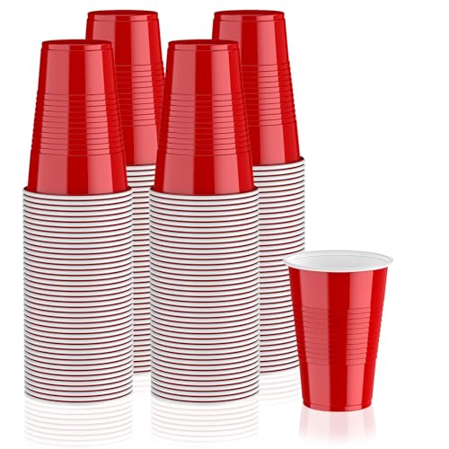 Lilymicky 240 Pack Red Plastic Cups 16 oz Disposable Party Cups - Vibrant & Durable
