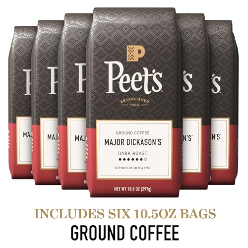 Peet's Major Dickason's Blend Dark Roast Ground Coffee - 6 Pack, 10.5 oz Bags