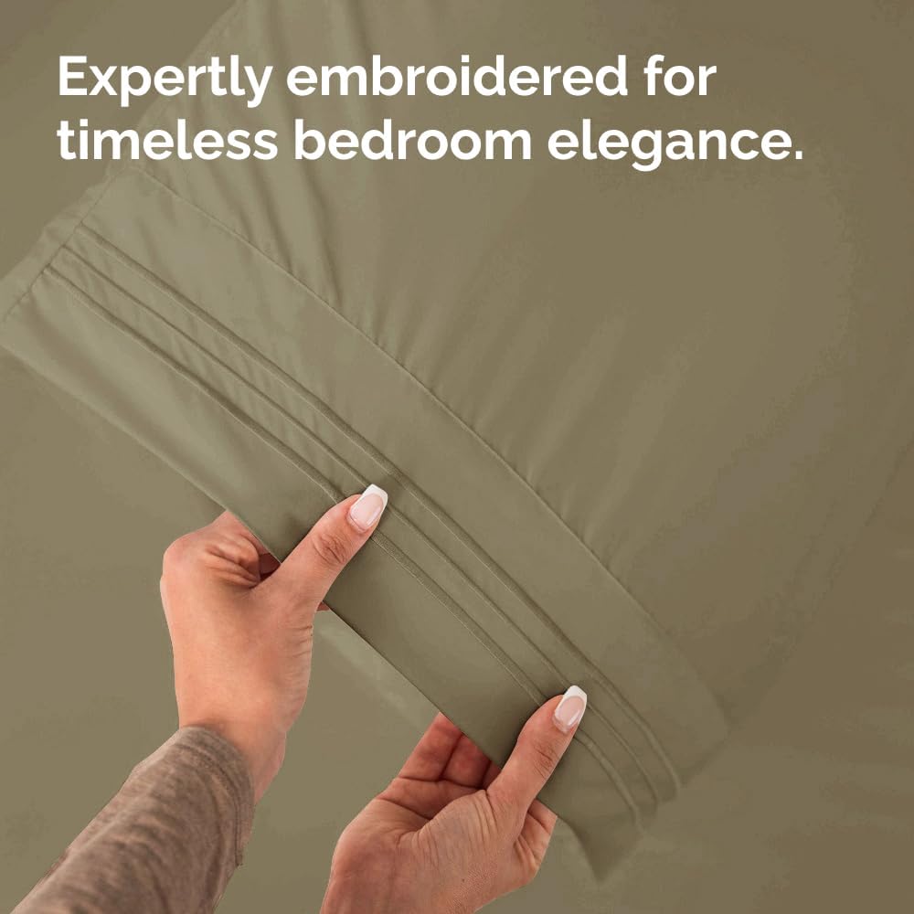 Queen Pillow Cases by [Brand Name] - Ultra Soft Hotel Quality Covers | Wrinkle-Free, Stain Resistant - 2 Piece Set in Khaki