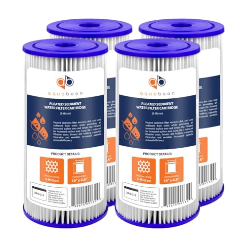 5 Micron Pleated Sediment Water Filter Cartridge 10 x 4.5 Inch - 4 Pack Variation 4