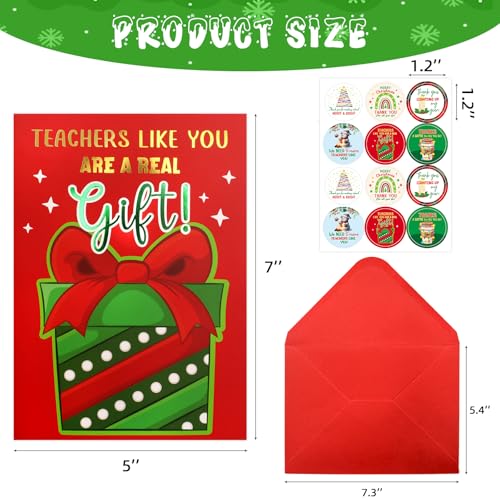 Foil Christmas Thank You Cards for Teachers 12Pcs with Envelopes – Fancy Land