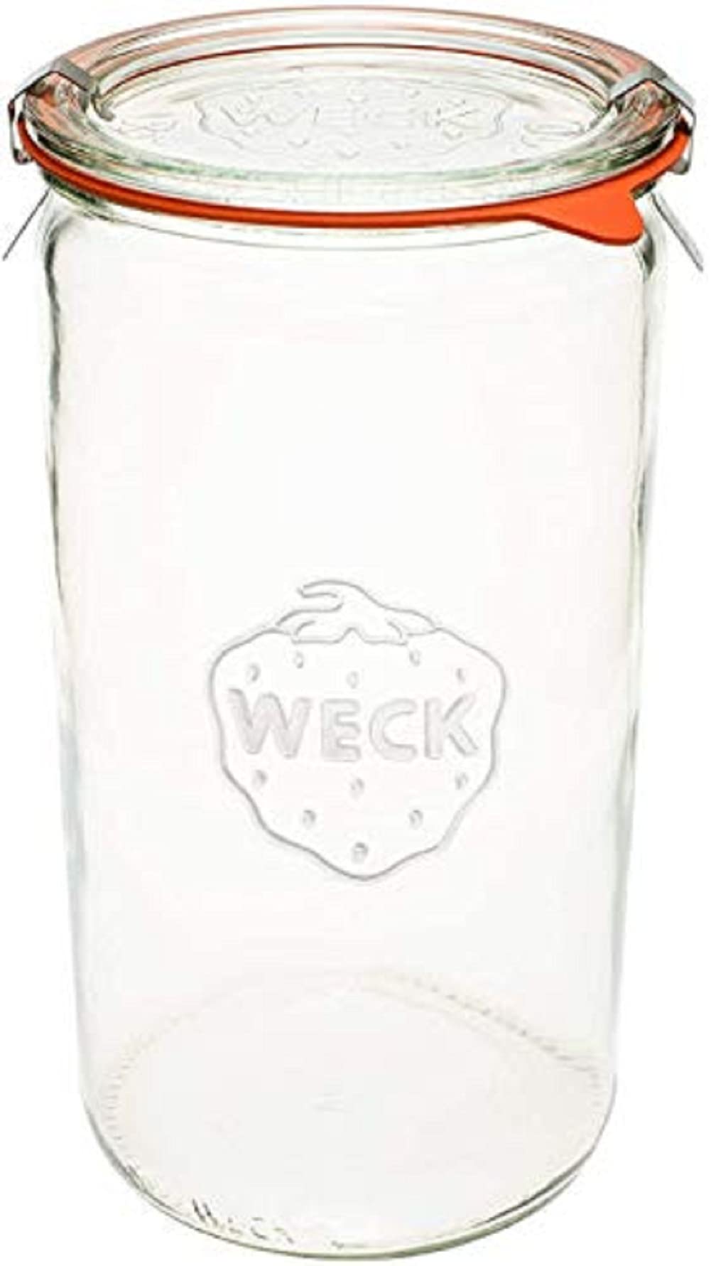 Weck Jar 974 - 1.5L Glass Jars with Large Storage Capacity - Preserving Jars with Airtight Lids Suitable for Pickling - Heat Resistant Canning Jars - Microwave Safe - (1 Jar with Glass Lid) 54 fl. oz