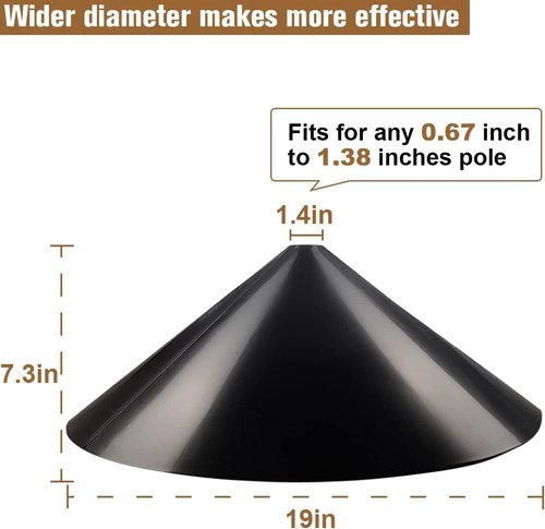 Garbuildman Squirrel Baffle - 19 Inch Diameter Bird Feeder Pole Guard for Outdoor Protection