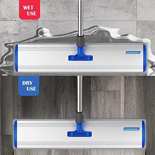 24-Inch Microfiber Wet & Dry Flat Floor Mop with Extendable Handle - Heavy Duty Commercial