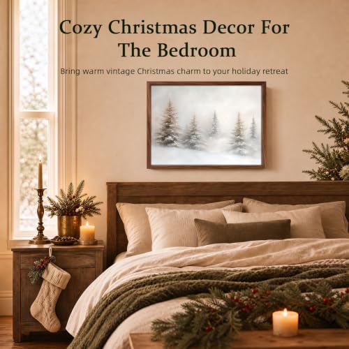 CYLDGNS Snow Pine 11x14 Neutral Christmas Wall Art Print Unframed