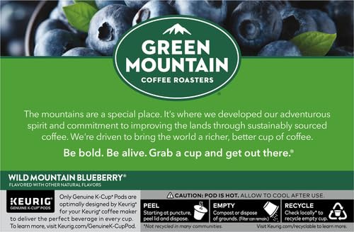 Green Mountain Coffee K-Cup Pods - Wild Mountain Blueberry Flavor | 12-Count Pack