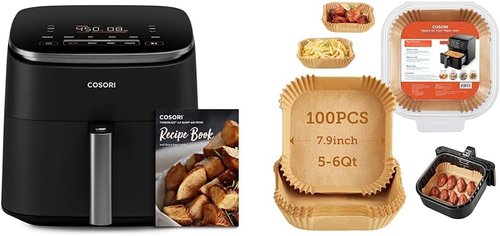 COSORI Air Fryer - TurboBlaze 6.0-Quart Compact Air Fryer with Roasting & Air Fryer Liners